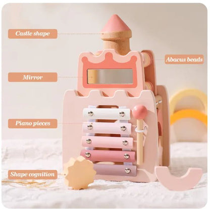 Montessori Wooden Castle Pink House Blocks - Nehepha Baby