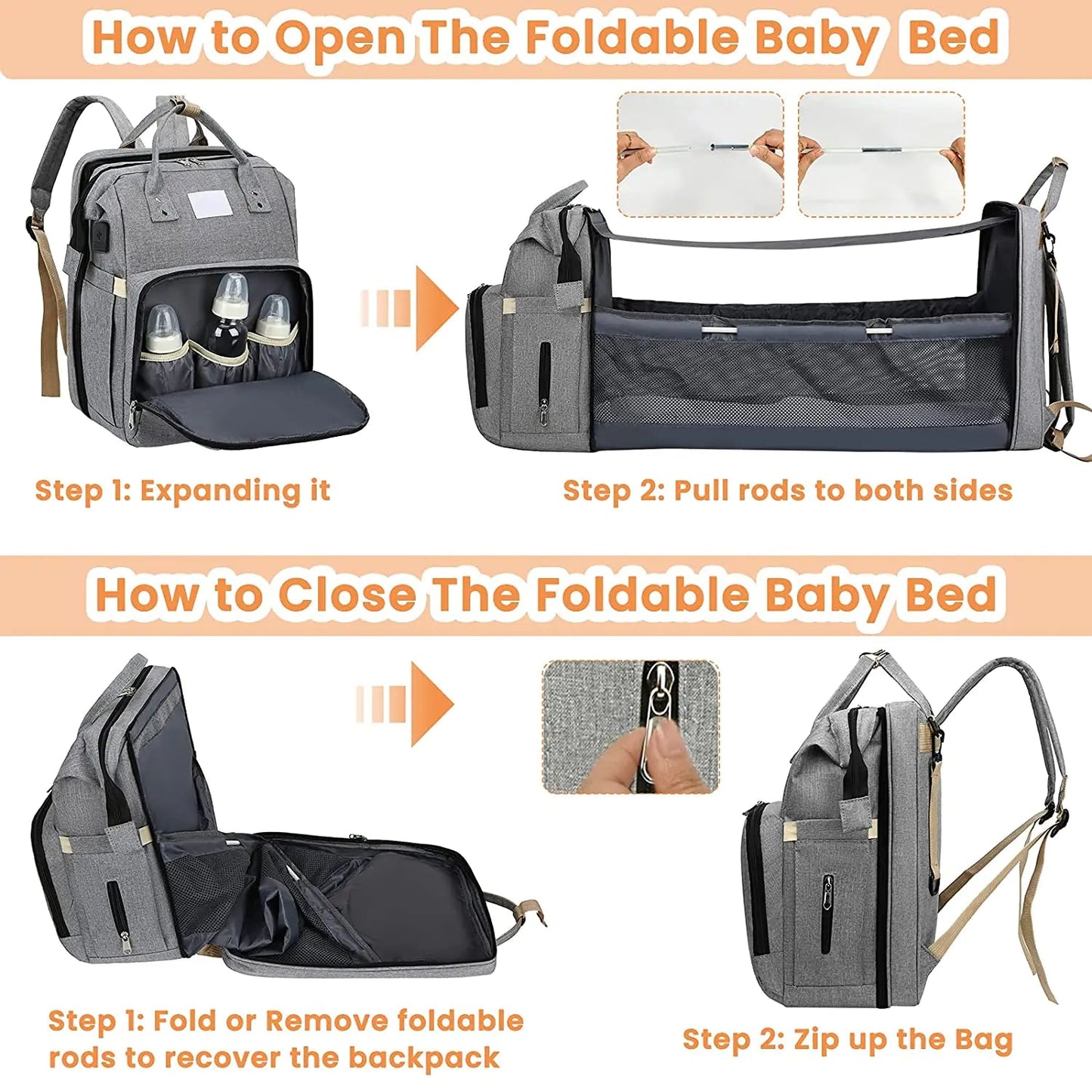 Portable Baby Folding Crib - Nehepha Baby
