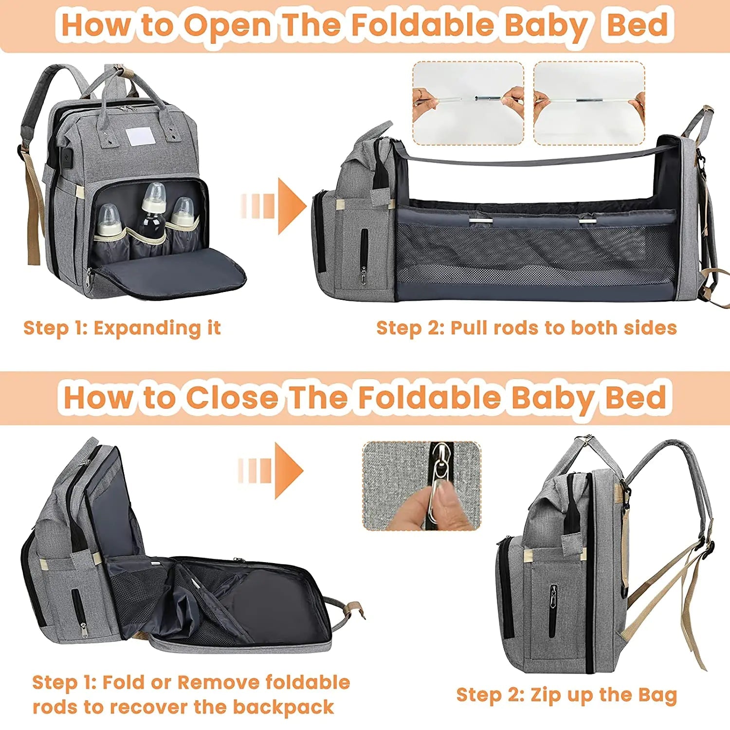 Portable Baby Folding Crib - Nehepha Baby